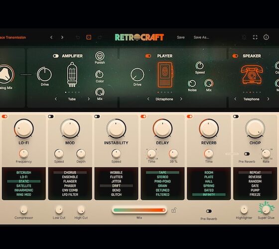UJAM Retrocraft para criação de timbres vintage e lo-fi