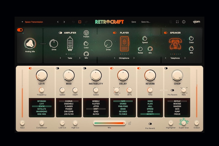UJAM Retrocraft para criação de timbres vintage e lo-fi
