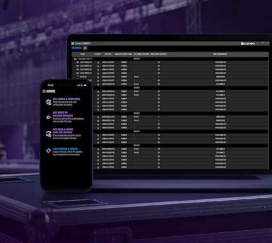 Cameo CONNECT para configurar e gerenciar equipamentos de iluminação via app