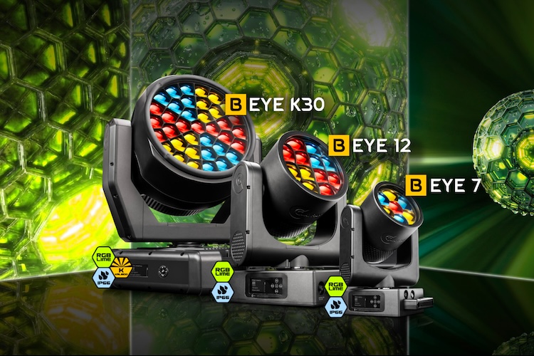Claypaky apresenta nova família B-EYE com três moving heads RGBL