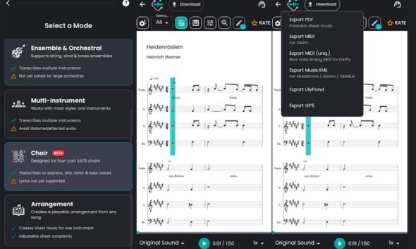 Klang.io lança Choral Mode, ferramenta de IA que transforma gravações de corais em partituras