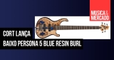 Baixo Persona 5 Blue Resin Burl da Cort com acabamento diferente